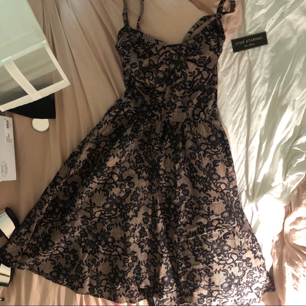 Stop Staring Lace printed pinups style dress